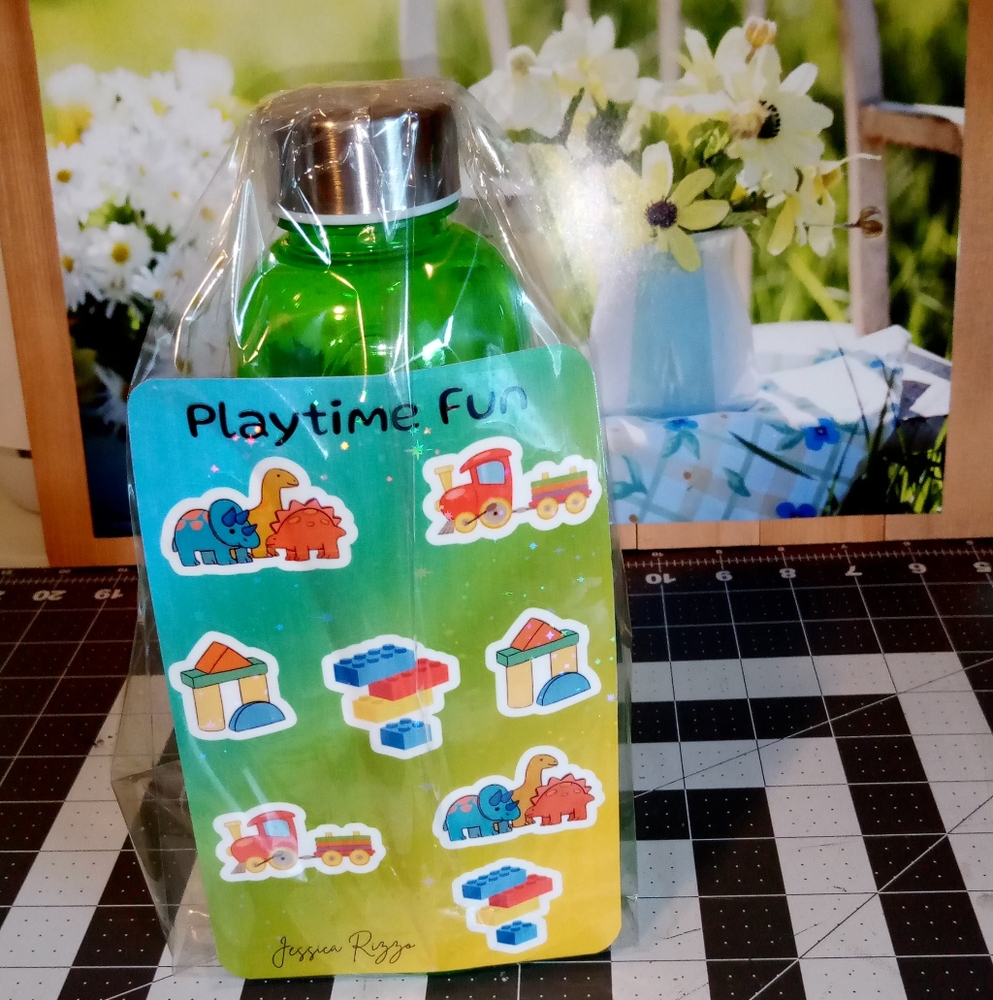 Playtime Fun Sticker Set With 25 Fl Oz Water Bottle - Picture 5 of 5